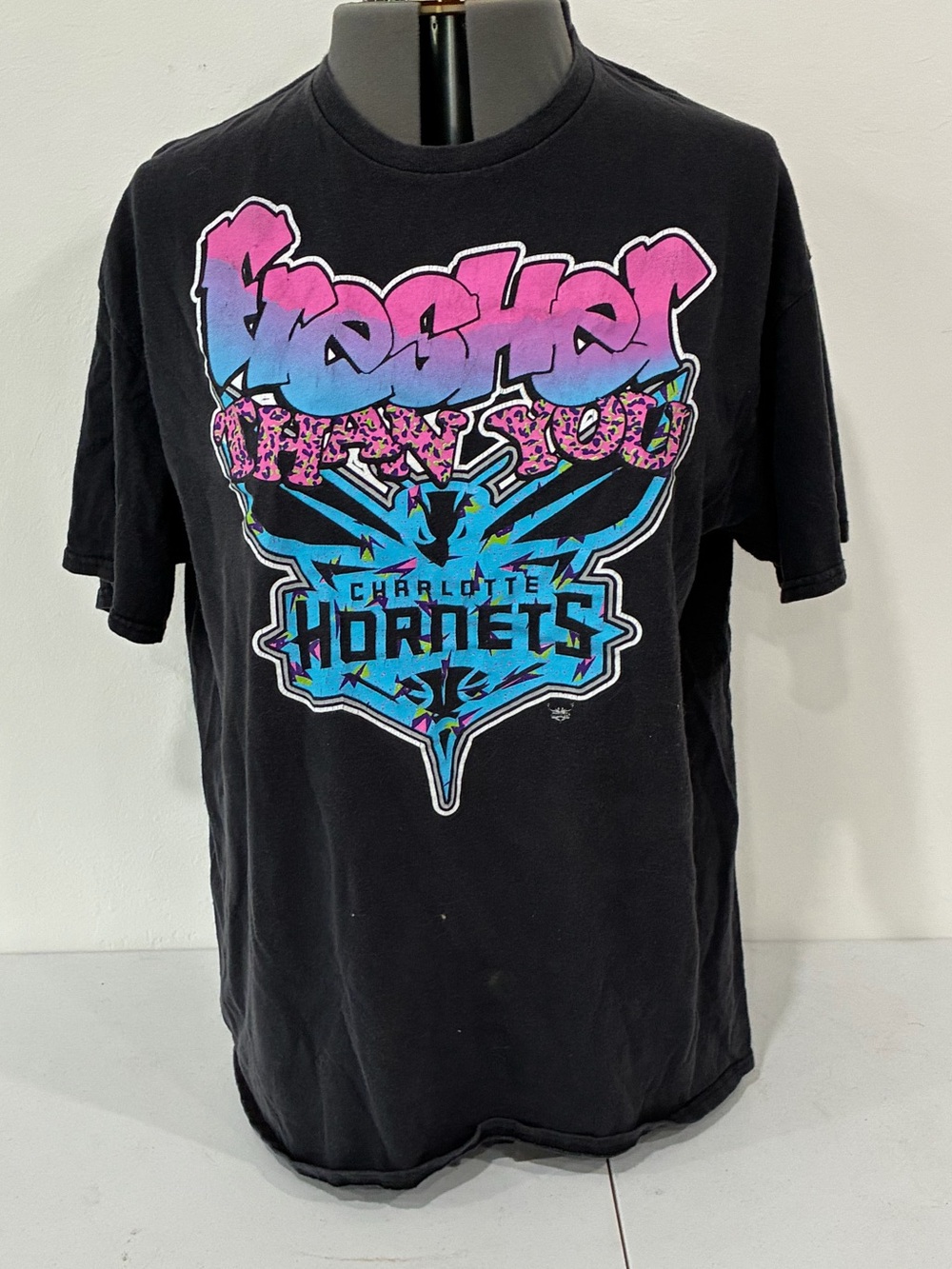 Charlotte Hornets 'Fresher Than You' Retro T-Shirt - Black - Unk Brand - Size XL